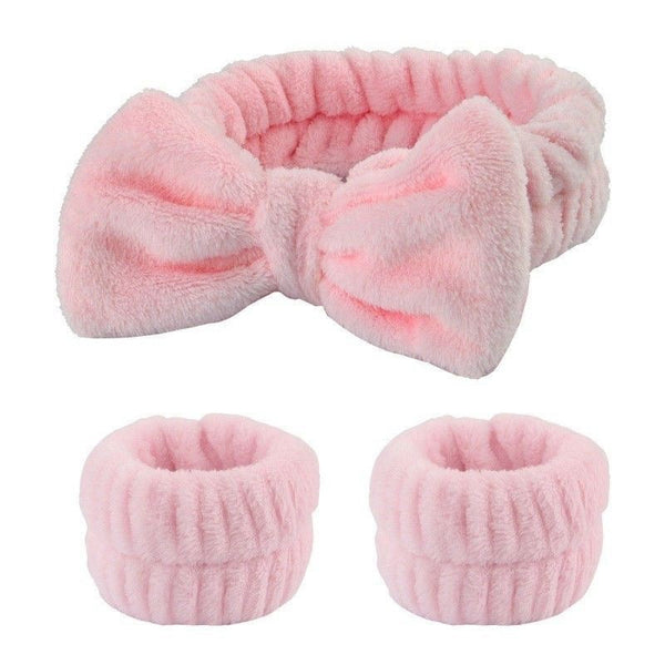 Wash Face Headband Waterproof Wrist Strap Set Butterfly Bow Simple 3 Piece Other Shower & Bath Accessories