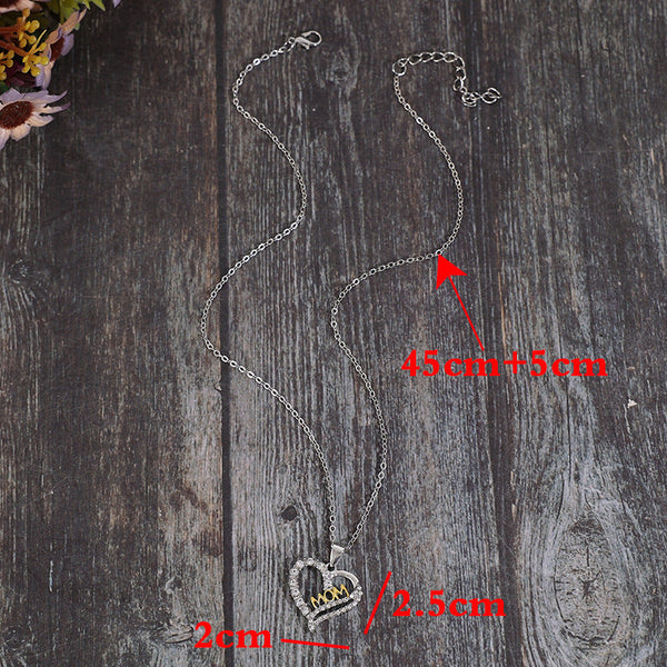 Alloy Inlaid Zircon Heart Pendant Necklace Necklaces & Pendants