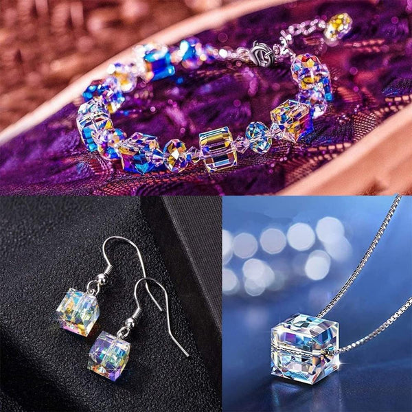 Veile Studios Sugar Crystals Bracelet Necklace Earring Set Jewelry Jewellery Sets