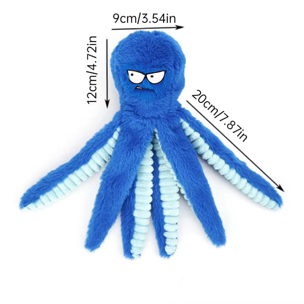 Octopus Shaped Indestructible Plush Dog Toy Squeaky & Bite Resistant Pet Supplies Dog Toys