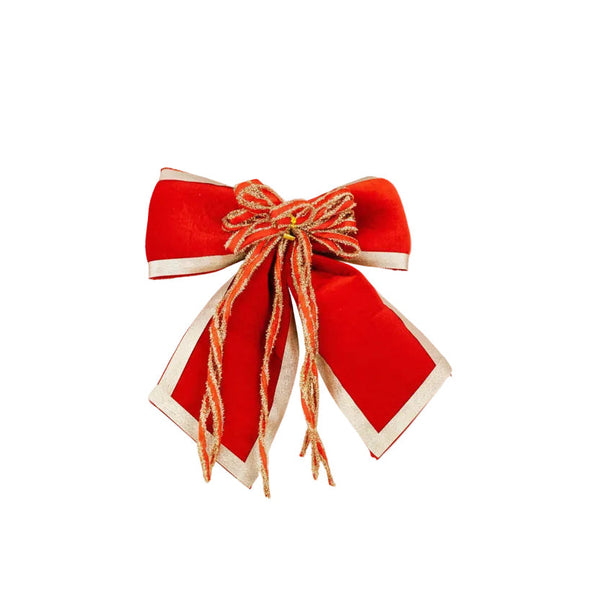 Christmas Decoration Luxurious Velvet Bow Flocked Large Red Seasonal Decorations