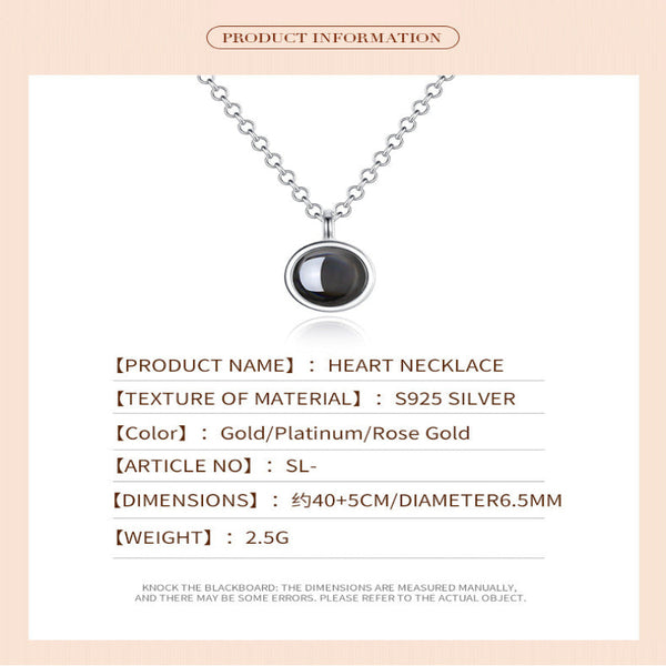 Necklace A Pair Of Men's And Women's Engraved Photos Projection I Love You Pendant Collarbone Chain Necklaces & Pendants