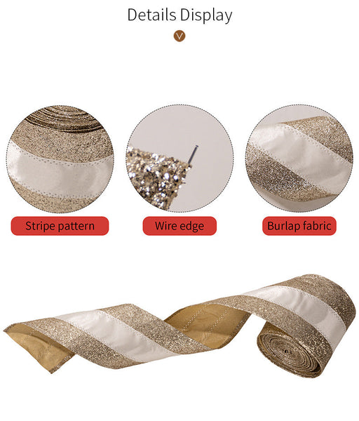 Christmas Decorations Gold Ribbons Atmosphere Seasonal Decorations