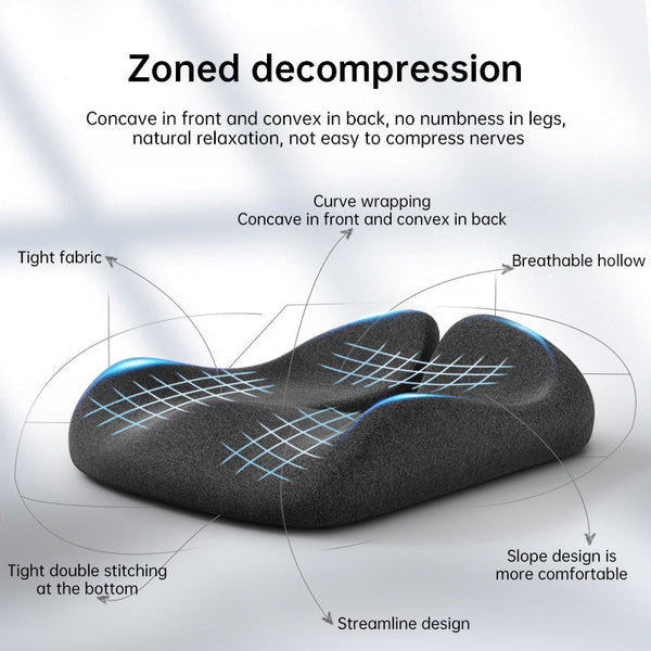 Memory Foam Coccyx Cushion. Alleviates Tailbone/Sciatica/Back Pain. Non Slip For Office/Car Seats. Seat & Posture Cushions