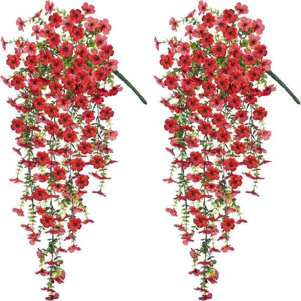 Purple Hanging Artificial Flowers Vines For Wedding Arch Home Garden Party Autumn Decor Fake Eucalyptus Plant 2 Pc Artificial Plants