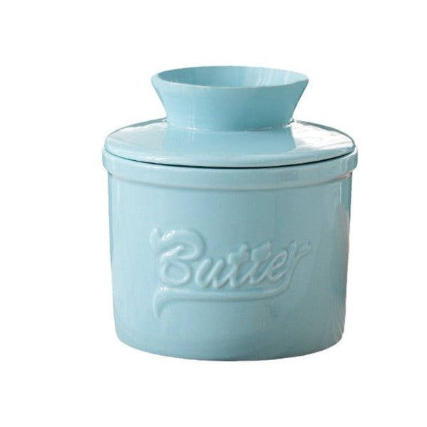 Ceramic Yellow Oil Tank Relief Red Butter Storage Cheese Dish With Lid Set Butter Dishes