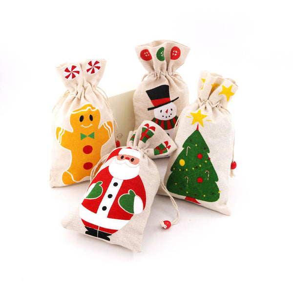 Santa Claus Candy Packaging Cotton And Linen Cloth Bags Christmas Gift Gift Bags