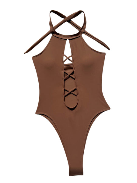 Jumpsuit  Bikini European American Swimsuit Women Neck Hanging Swimwear