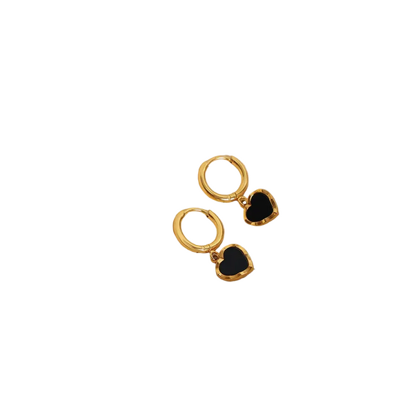 18K Gold Plated Heart Drop Earrings