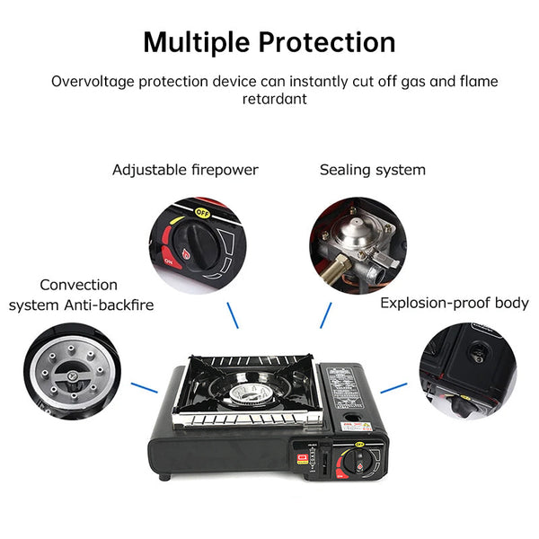 Single Burner Butane Camping Stove Windproof Adjustable Portable Camping Stoves
