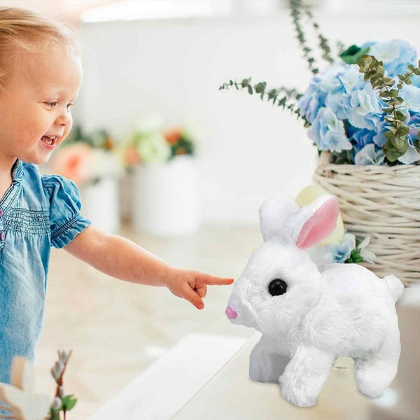 2025 Upgraded Interactive Bunny Toy. Hops Walks Talks Shakes Ears. Plush Gift For Kids (Grey). Plush Toys