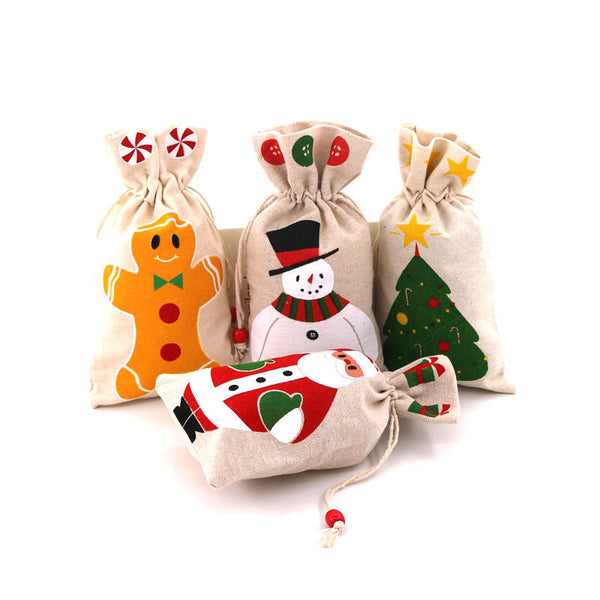 Santa Claus Candy Packaging Cotton And Linen Cloth Bags Christmas Gift Gift Bags