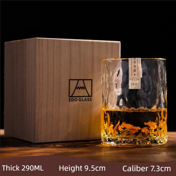 Handmade Japanese Ice Patterned Glass Hammer Foreign Elegant Wine Crystal Glassware & Drinkware