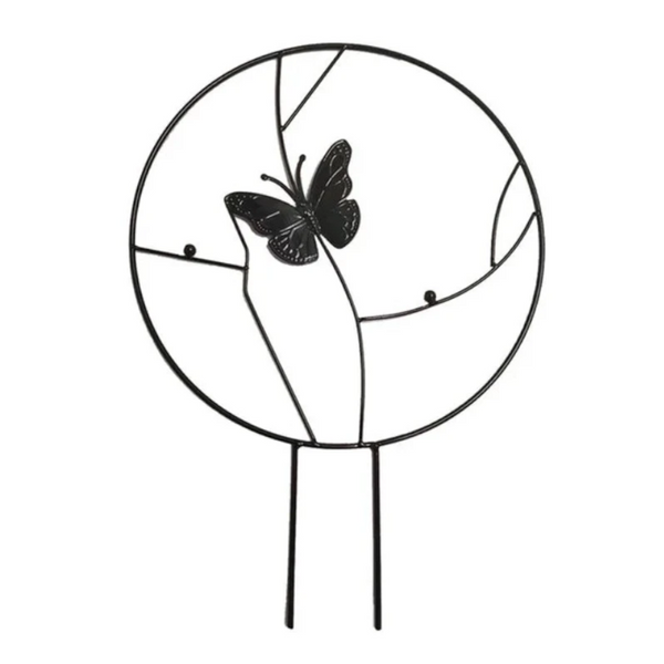 1Pc Plant Support Garden Stake Stand Round Vine Climbing Rack Ironheart Shaped Flower Trellis Frame Holder Plastic Decor Lawn Stakes
