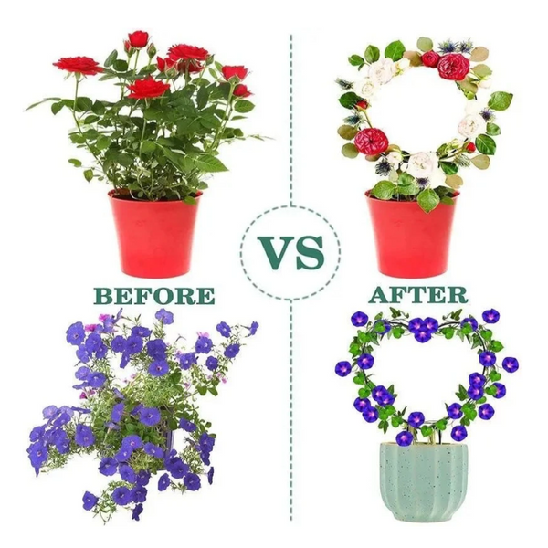 1Pc Plant Support Garden Stake Stand Round Vine Climbing Rack Ironheart Shaped Flower Trellis Frame Holder Plastic Decor Lawn Stakes