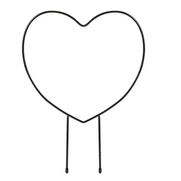 1Pc Plant Support Garden Stake Stand Round Vine Climbing Rack Ironheart Shaped Flower Trellis Frame Holder Plastic Decor Lawn Stakes
