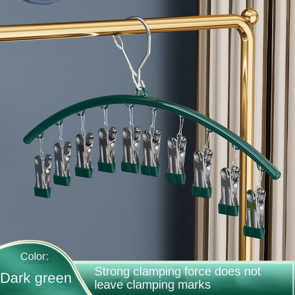 Clothes Hanger With Multiple Clips For Home Use Retractable Travel Space Saving Indoor Bra And Panty Drying Rack Circular Design Balcony Clothes Hange