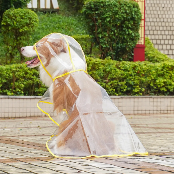 Pet Dog Puppy Transparent Rainwear Raincoat Hooded Waterproof Jacket Clothes Soft Pvc Small Dogs Poncho Dog Clothing & Shoes