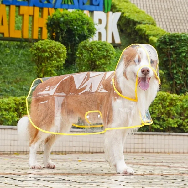 Pet Dog Puppy Transparent Rainwear Raincoat Hooded Waterproof Jacket Clothes Soft Pvc Small Dogs Poncho Dog Clothing & Shoes