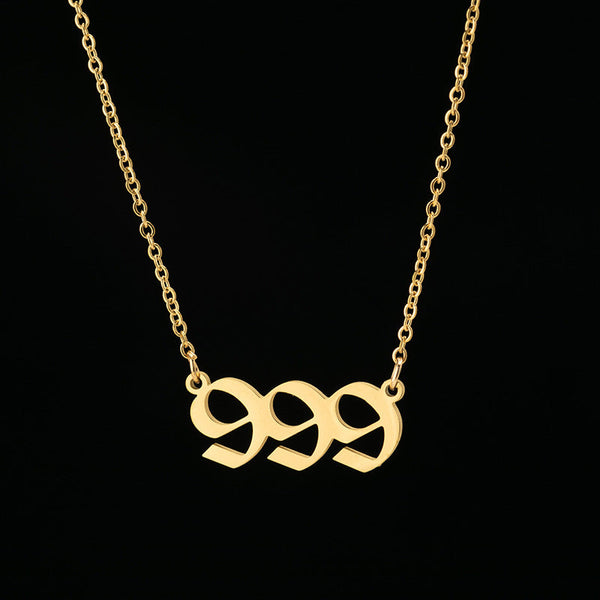 Personalized Angel Number 111 999 Stainless Steel Non Fading Pendant Necklace Necklaces & Pendants