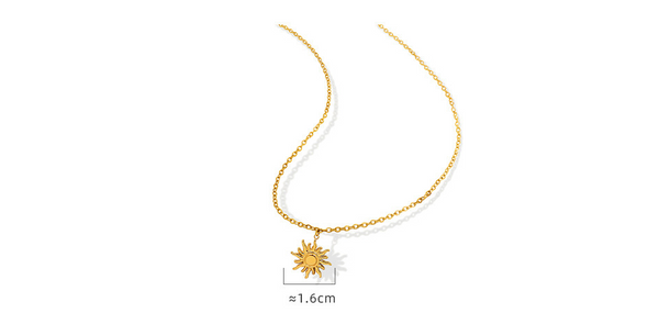 Clavicle Chain Fashionable And Simple Small Sun Pendant Titanium Steel Necklace For Women Necklaces & Pendants