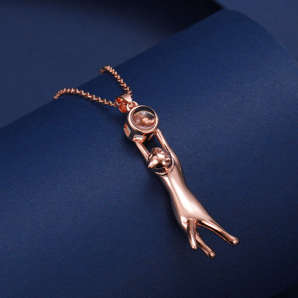 Simple And Versatile Kitten Nano Projection Pendant With 100 Languages I Love You In High Definition Color Photos Necklaces & Pendants
