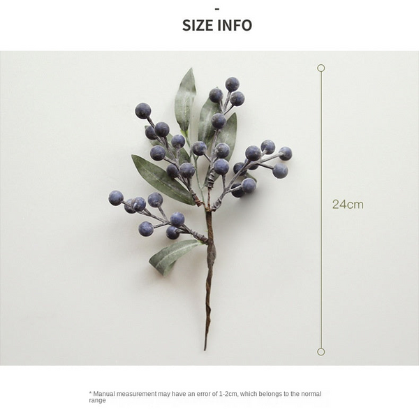 Santayuan New Artificial Berry Blueberry Branch Christmas Tree Decoration Wreath Vine Material Seasonal Decorations
