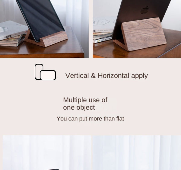 Retro Walnut Wood Solid Tablet Stand Creative Desktop Computer And Phone Holder Mounts Stands & Holders