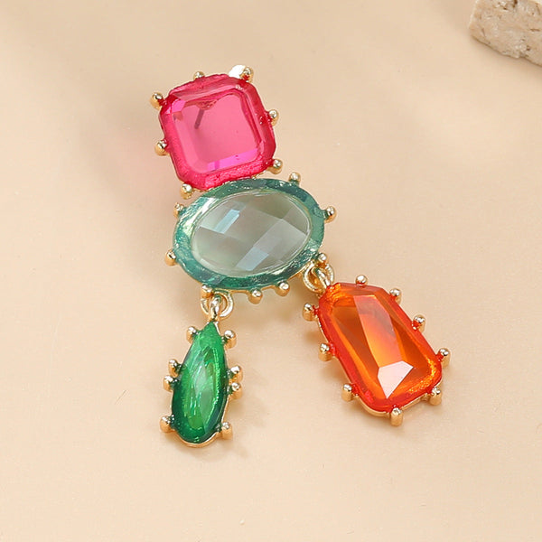 Veile Studios Exaggerated Multi Layered Geometric Colour Matching For Women Fashion Jewellery Earrings