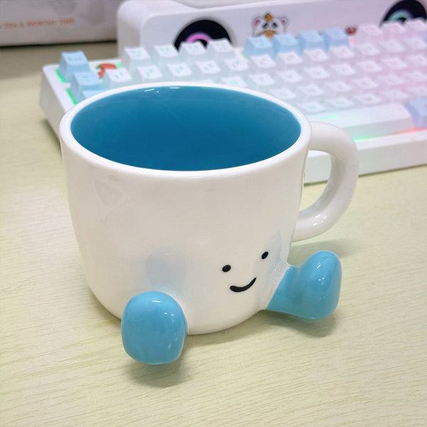 Hand Pinch Feet Ceramic Coffee Cup. High Aesthetic Great For Home/Dorm. Ideal Gift Doubles As Mark Vacuum Flasks & Mugs