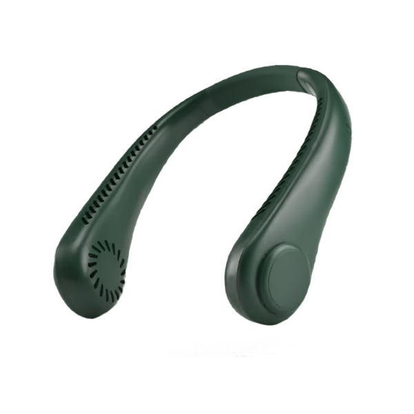 Elosung 2Pcs Green Leafless Hanging Neck Fan Rechargeable Portable Hands Free Cooling With 3 Speeds Portable Fans