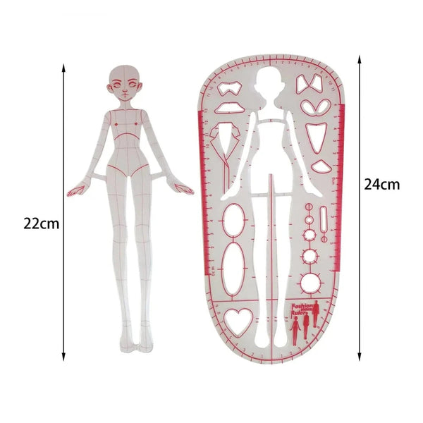 2 Pieces Fashion Drawing Template Ruler Pattern Makers For Sewing And Quilting Quilt Patterns