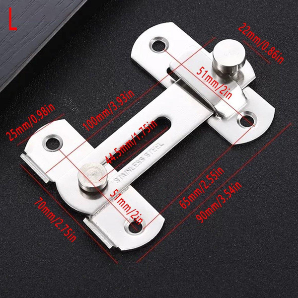 2 Sets 90 Degree Sliding Door Latch Lock Catch Kit For Home Use Flat Black L Sliding Door Hardware