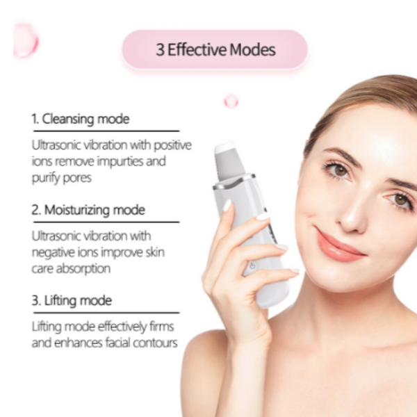 Ultrasonic Skin Scrubber Facial Cleaning Peeling Shovel Lifting Machine+ Spa Nano Face Sprayer Steamer