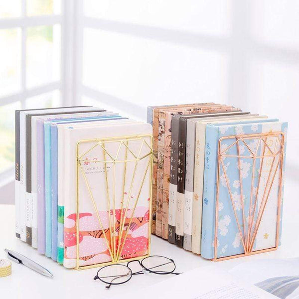 Metal Gold Or Rose Nordic Book Stand Decor Ends Bookends