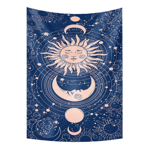 Tapestry Blue Galaxy 230X180 Cm Tarot Card Psychedelic Scene Art Decoration Tapestries