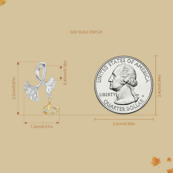 Veile Studios Silver Charm Original Autumn Forest Ginkgo Leaf Pendant Accessories S925 Beads Necklaces & Pendants