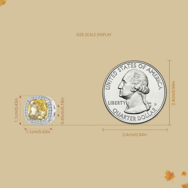 Veile Studios Silver Charm Autumn Ginkgo Leaf Diy Bracelet Beads S925 Pure Loose Bracelets