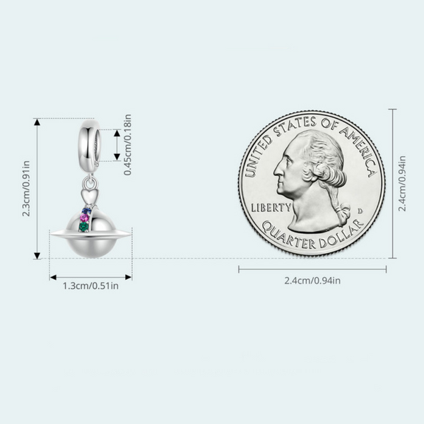 Veile Studios Silver Charm Original Romantic Planet Diy Pendant Accessories S925 Beads Necklaces & Pendants