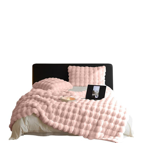 Blanket Pink Tuscan Imitation Thick Fur Winter Luxury Warmth For Beds Sofa Blankets