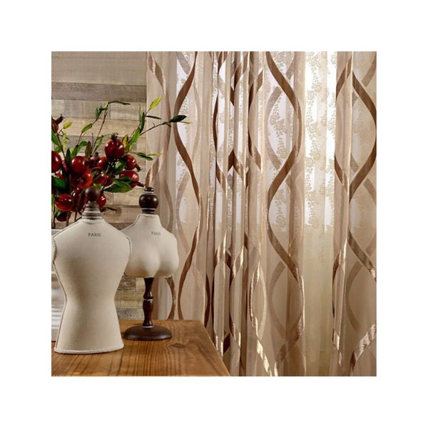 200Cm Brown Modern Luxury Retro Style Curtains For Living Room Bedroom Decor Curtains & Drapes