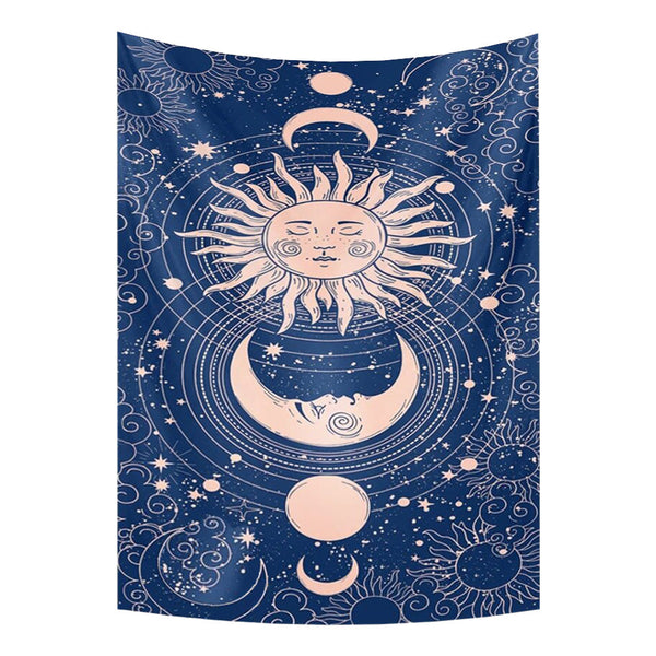 Tapestry Blue Galaxy 230X150 Cm Tarot Card Psychedelic Scene Art Decoration Tapestries
