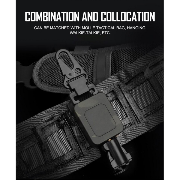 2 In 1 Outdoor Anti Theft Telescopic Buckle Tactical Small Pouch Keychain Holder Lost Retractable Spring Rope Multi Tools