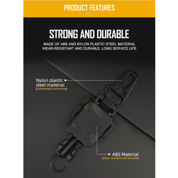 2 In 1 Outdoor Anti Theft Telescopic Buckle Tactical Small Pouch Keychain Holder Lost Retractable Spring Rope Multi Tools