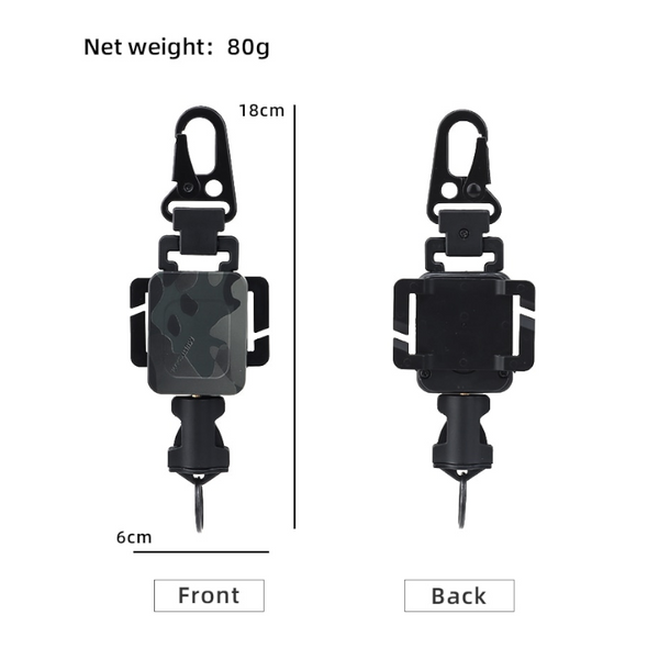 2 In 1 Outdoor Anti Theft Telescopic Buckle Tactical Small Pouch Keychain Holder Lost Retractable Spring Rope Multi Tools