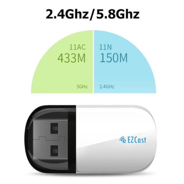 2 In 1 Portable Dual Band Usb 2.0 Wifi Dongle 2.4Ghz5.8Ghz Wireless Network Card Bluetooth 4.2 Adapter New