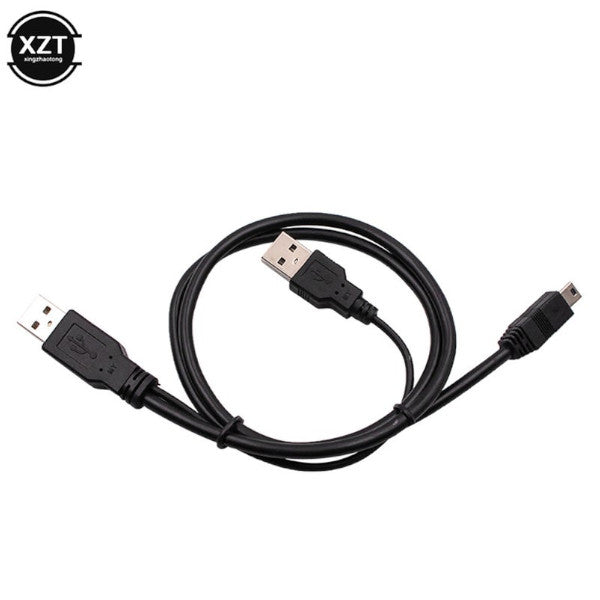 Usb 2.0 Double A Type 2A Male To Mini 5 Pin Y Cable For 2.5In Mobile Hard Disk Drive