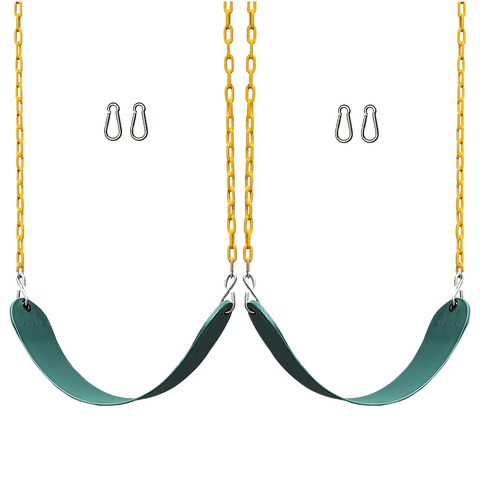 Randy & Travis Machinery 2 Pack Swing Seats Heavy Duty 66 Inch Chain Plastic Coated Playground Set Outdoor Swings