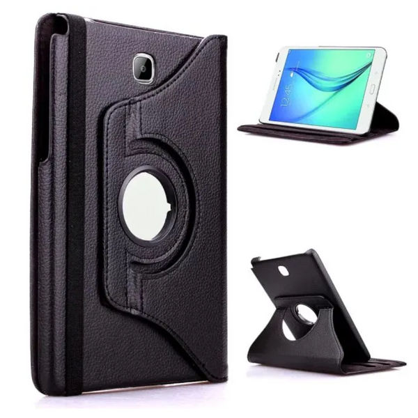 2 Pcs Texture 360 Degree Rotating Leather Case With Holder For Galaxy Tab A 8.0 / T350black