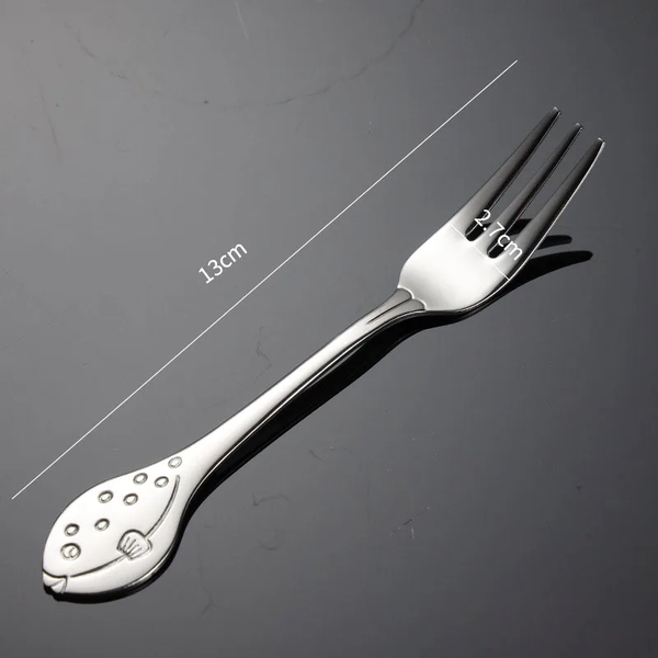 2 Sets Stainless Steel Cartoon Animal Ocean Spoon Fork Cutlery Kids